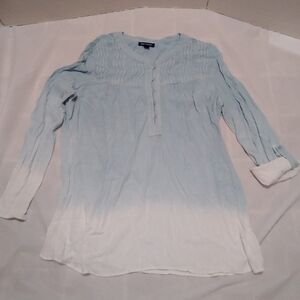 Bandolino Roll Sleeve XXL Quarter Button Blouse